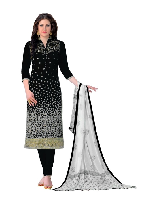 Generic Women's Cotton Salwar Material (Black,