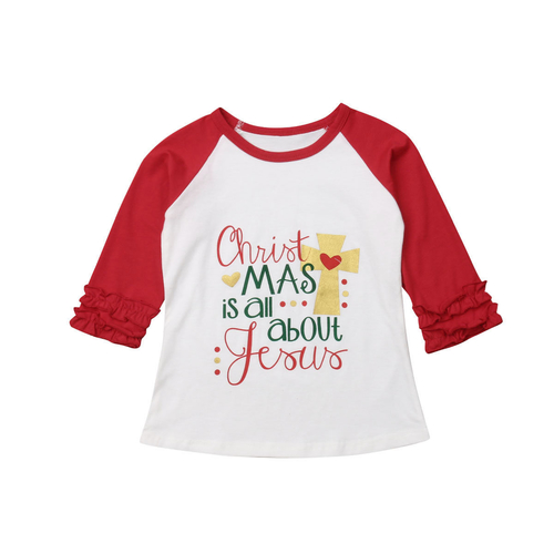 Baby Girls Long Sleeve Christmas Letter Print Long