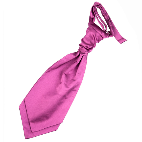 Plain Satin Pre-Tied Ruche Cravat - Boys - Mulberry