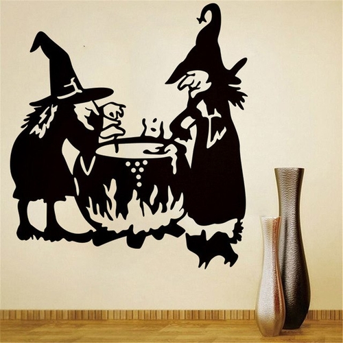 2018 Halloween Witch Wall Sticker Living Room