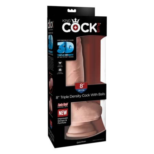 Pipedream King Cock Plus 8 in. Triple Density Cock With Balls