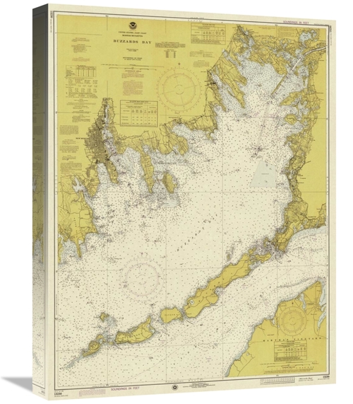 Global Gallery GCS-450540-22-142 22 in. Nautical Chart - Buzzards Bay 