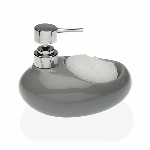 Soap Dispenser Versa Grey Scourer Ceramic (16,5 x 16 x 10,5 cm)