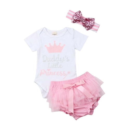 2019 Cute Baby Girls 3Pcs Clothes Set Newborn