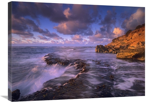 Global Gallery GCS-396356-2432-142 24 x 32 in. Surf Crashing on Rocks 