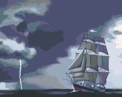 Zuty - Paint by Numbers - SAILING SHIPS AND STORMS (D. RUSTY RUST),