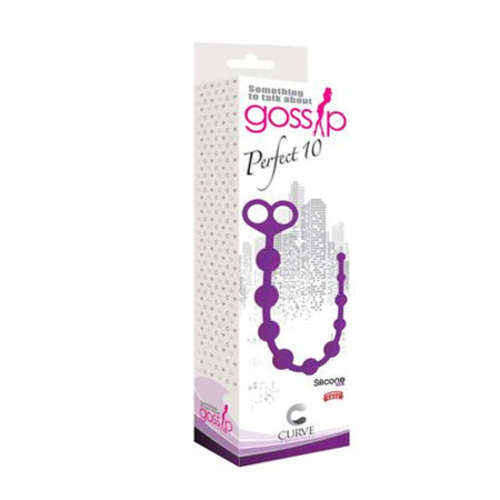 Curve Toys Gossip Perfect 10 Silicone Anal Beads Violet