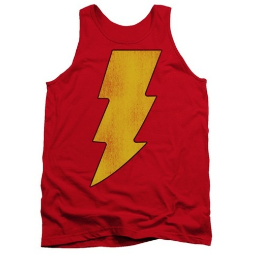 Dc-Shazam Logo Distressed - Adult Tank Top - Red, Large