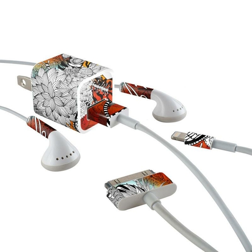 DecalGirl ACH-WLILLY Apple iPhone Charge Kit Skin - Wild Lilly