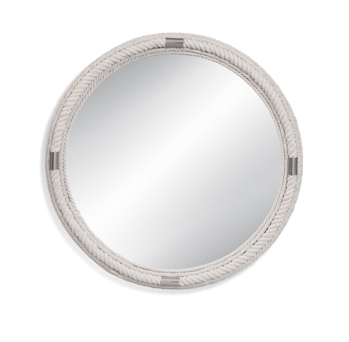 Bassett M4234 Largo Round Wall Mirror, White Rope - 36 in.