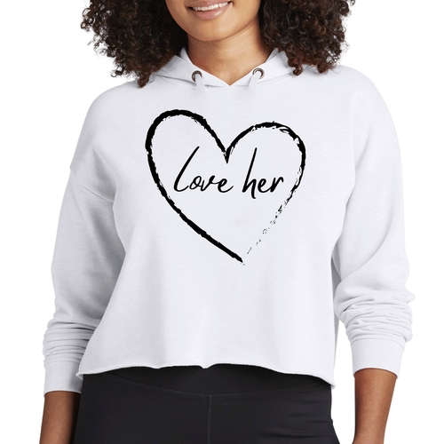Womens Cropped Hoodie Say it Soul Love Her