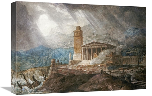 Global Gallery GCS-266356-22-142 22 in. A Capriccio of a Roman Port Du