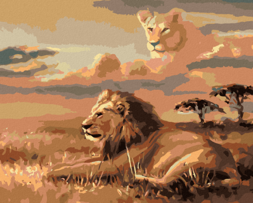 Zuty - Paint by Numbers - LION AND THE ILLUSION OF A LIONESS (D. RUSTY