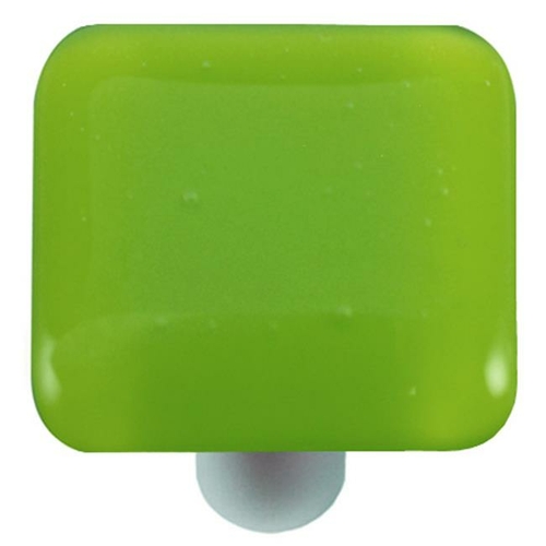 Hot Knobs HK1018-KA Transparent Spring Green Square Glass Cabinet Knob