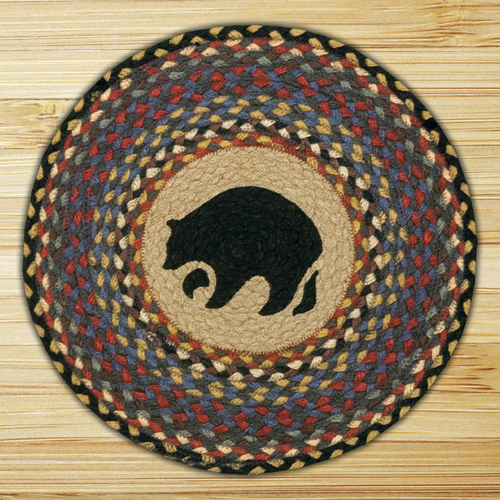 Earth Rugs 49-CH043BB Black Bear Round Chair Pad