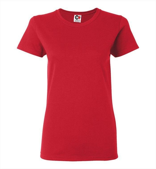 DDI 2347980 Cotton Plus Women's Spandex T-Shirt - Red - Large Cas