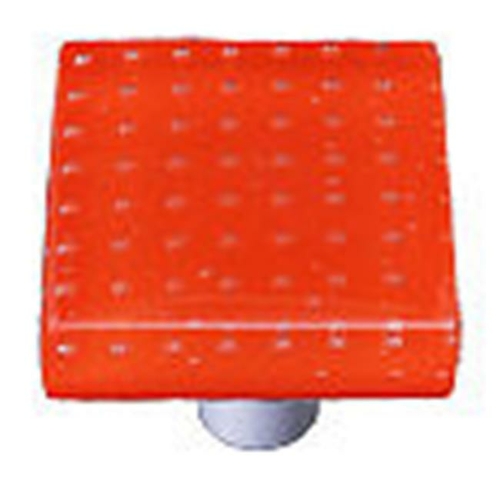 Hot Knobs HK1202-KB Bubbles Orange Square Glass Cabinet Knob - Black P
