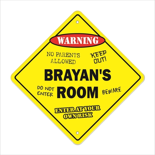 SignMission X-Brayans Room 12 x 12 in. Crossing Zone Xing Room Sign - 