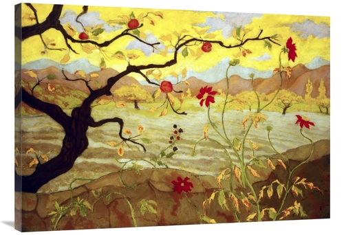 Global Gallery GCS-267066-40-142 40 in. Apple Tree with Red Fruit Art 