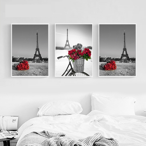 Red Rose Flower Landscape Posters and