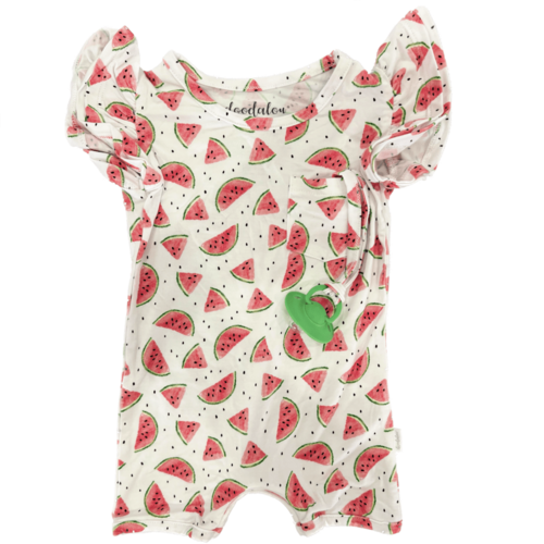 One in a Melon - Doodalou Bamboo Baby Romper Ruffle Sleeves with