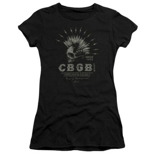 Cbgb-Electric Skull - Short Sleeve Junior Sheer Tee - Black, 2X