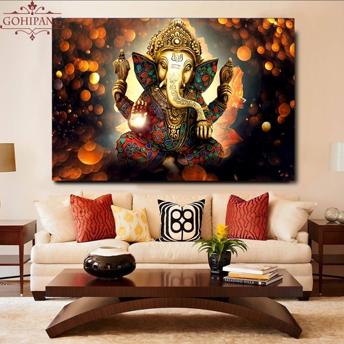 1 Pieces Indian Head Elephant God Wall