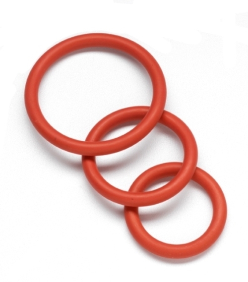 Nitrile Cock Ring Set - Red