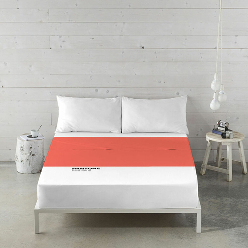 Top sheet Pantone Dark Coral 230 x 270 cm (King size)