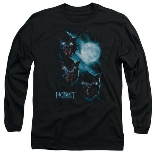 Trevco The Hobbit-Three Warg Moon Long Sleeve Adult 18-1 Tee- Black - 
