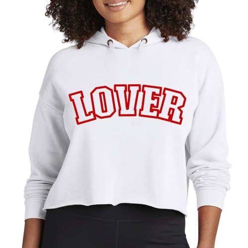 Womens Cropped Hoodie Say it Soul Lover - Red