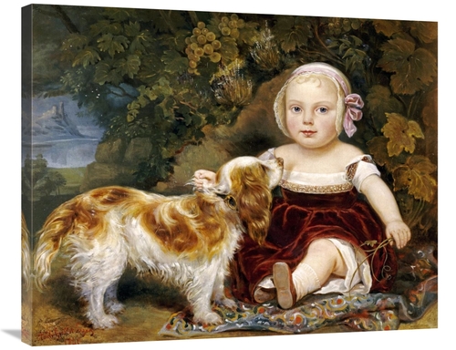 Global Gallery GCS-268038-36-142 36 in. A Young Child with a Spaniel A
