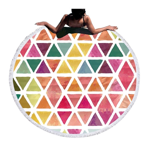 Large Round Beach Towel Adult Kids With Tassel