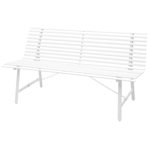 Garden Bench 59" Steel White