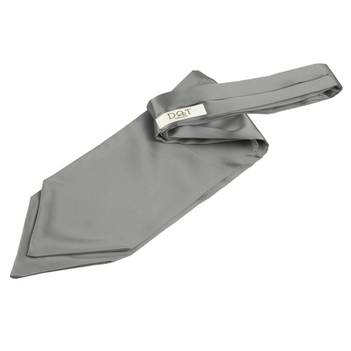 Plain Satin Self-Tie Cravat - Platinum