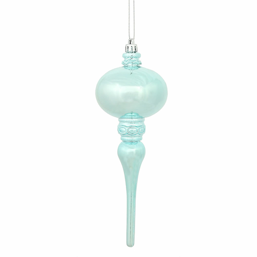 Vickerman N174532D 8 x 2.75 in. Baby Blue Shiny Final Ornament - 3 per