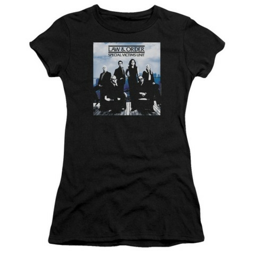 Trevco Law & Order Svu-Crew 13 Short Sleeve Junior Sheer Tee, Blac