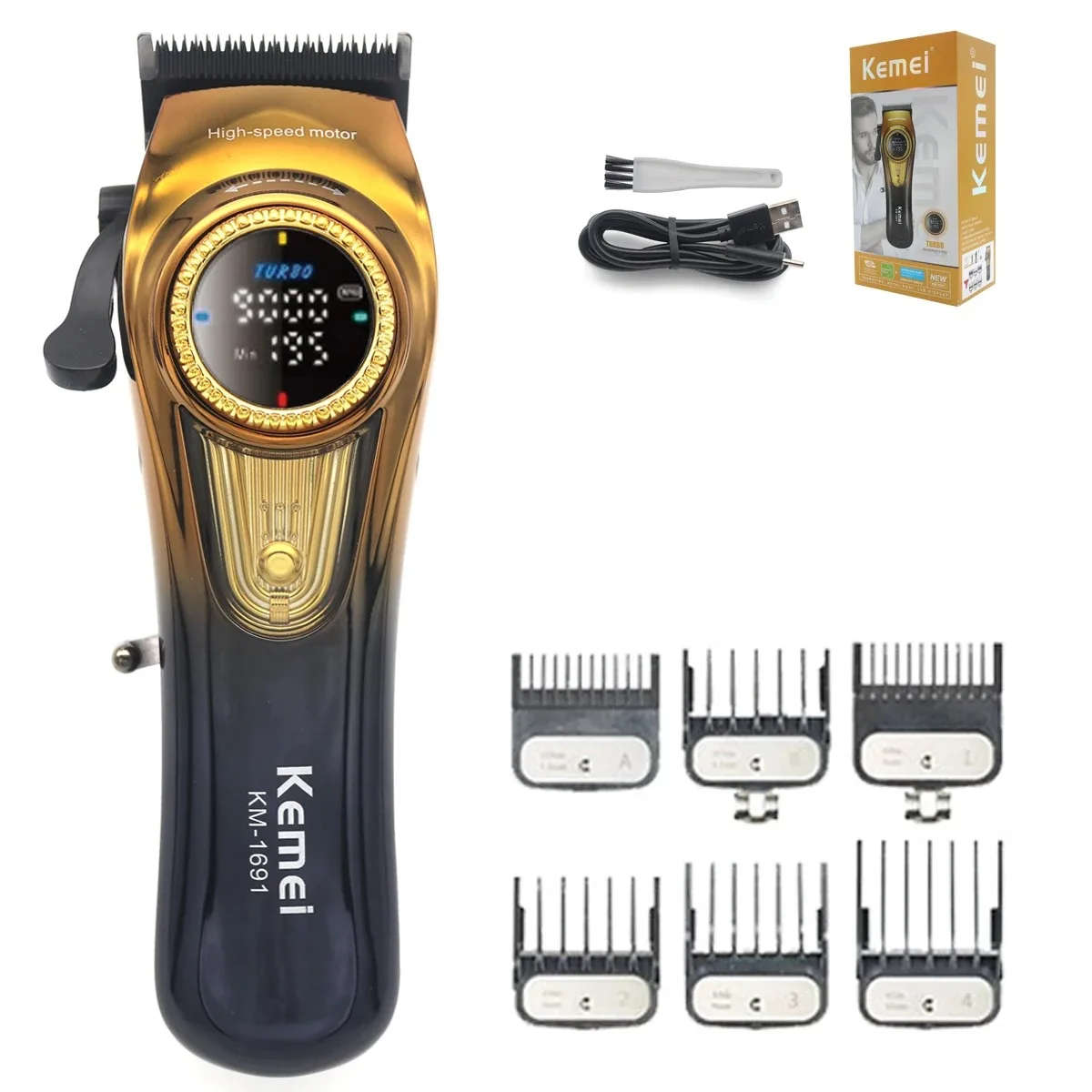 Kemei 1691 1677 T228 Professional Barber Cutting Machines Kit Rotation - Picture 13 of 15