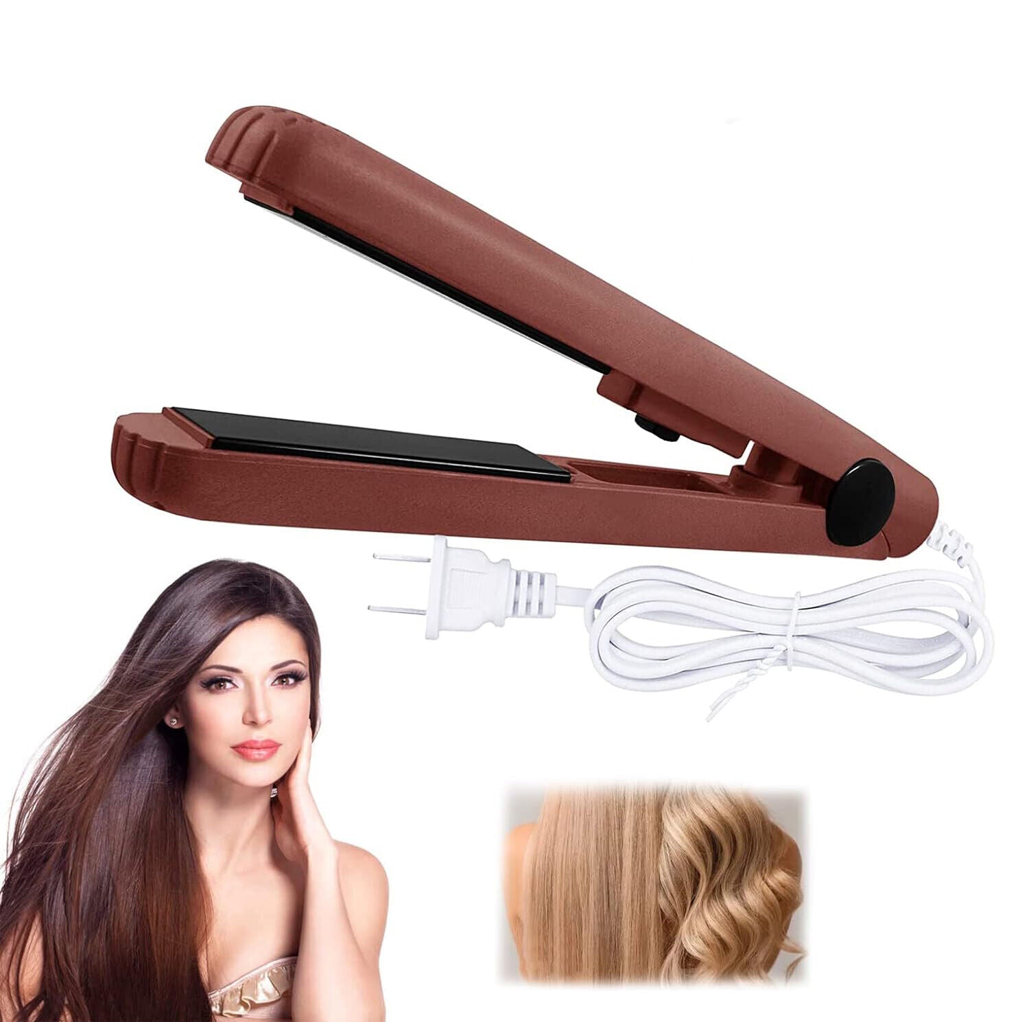 Mini Portable Hair Iron Hair Straightener Curler Professional Hair - Picture 30 of 31