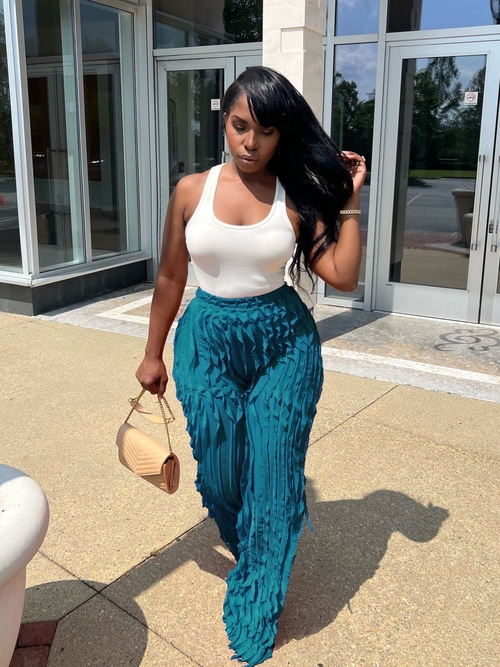 ★Binary01☆Runz Wrap Layered Wide Pants WDIRARA Women's Wide Leg Tie Front Wrap Pants High Waisted