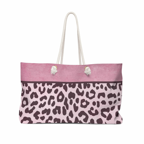 Weekender Tote Bag, Purple Animal Print