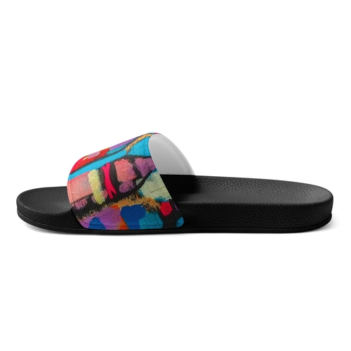 Mens Slide Sandals - Sutileza Smooth Colorful Abstract Print