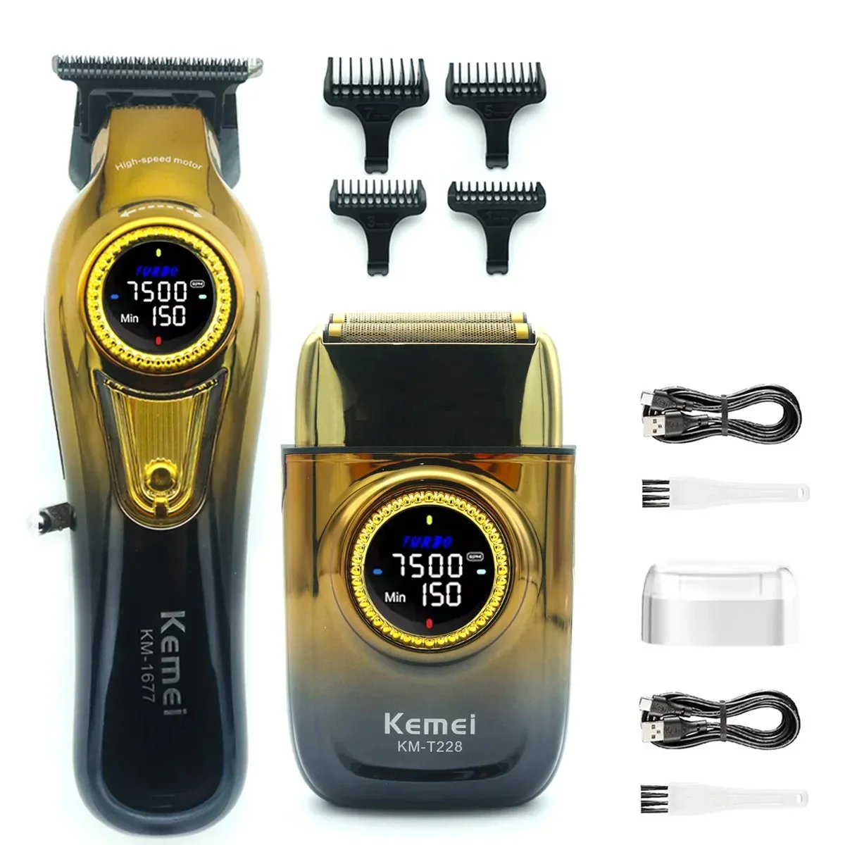 Kemei 1691 1677 T228 Professional Barber Cutting Machines Kit Rotation - Picture 9 of 15