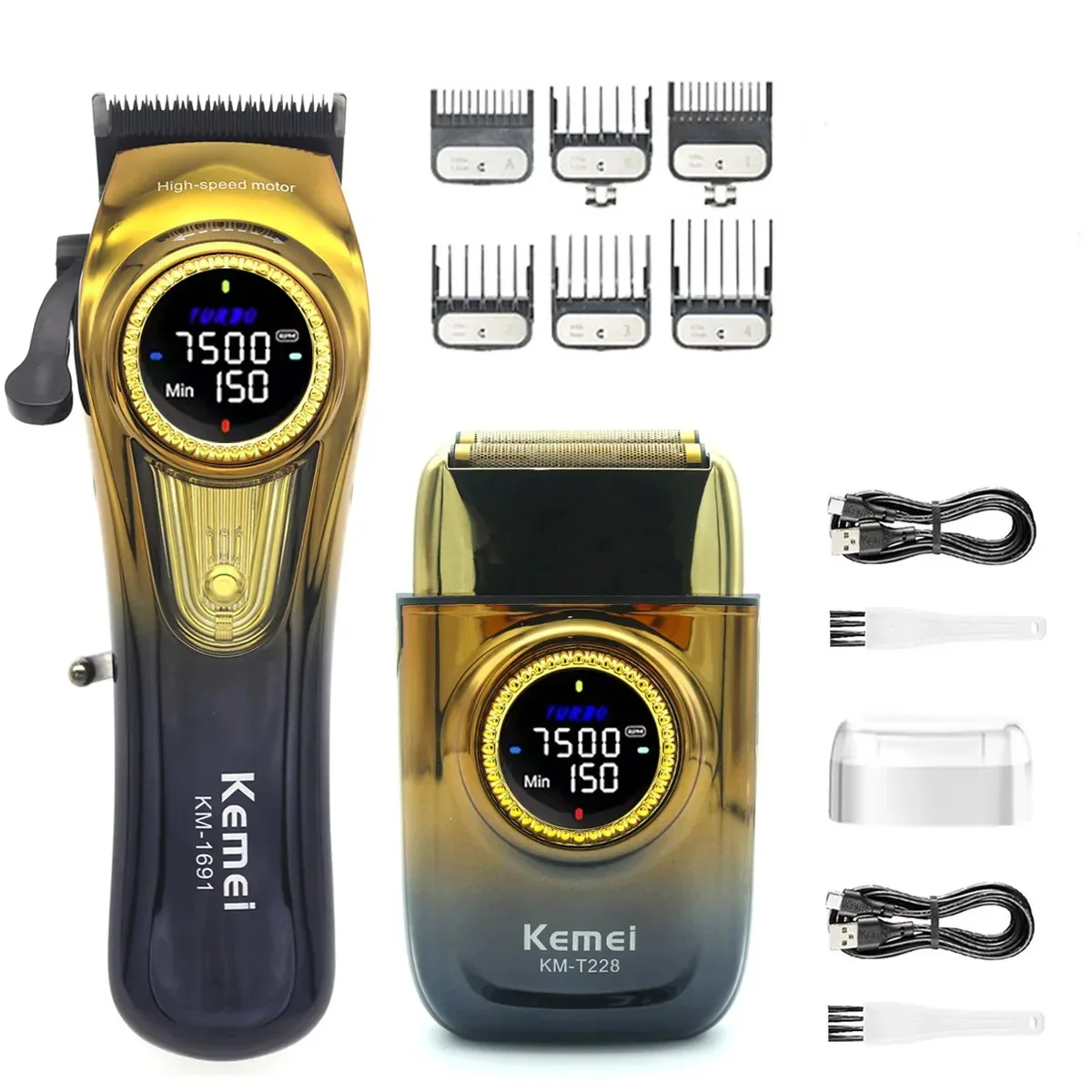 Kemei 1691 1677 T228 Professional Barber Cutting Machines Kit Rotation - Picture 15 of 15