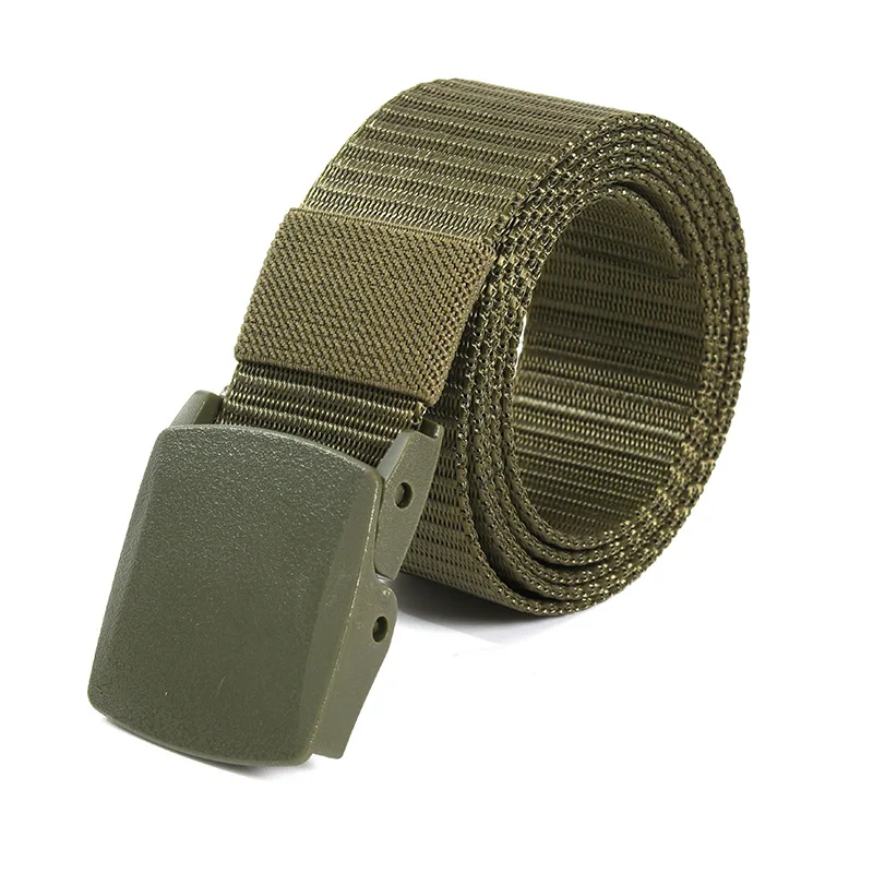 Cinturón de lona para hombre con hebilla de plástico cinturón táctico sin metal - Imagen 10 de 12