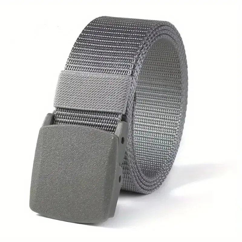 Cinturón de lona para hombre con hebilla de plástico cinturón táctico sin metal - Imagen 9 de 12