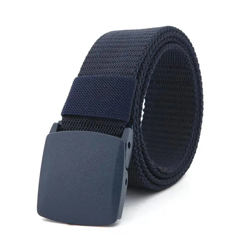 Cinturón de lona para hombre con hebilla de plástico cinturón táctico sin metal - Imagen 11 de 12