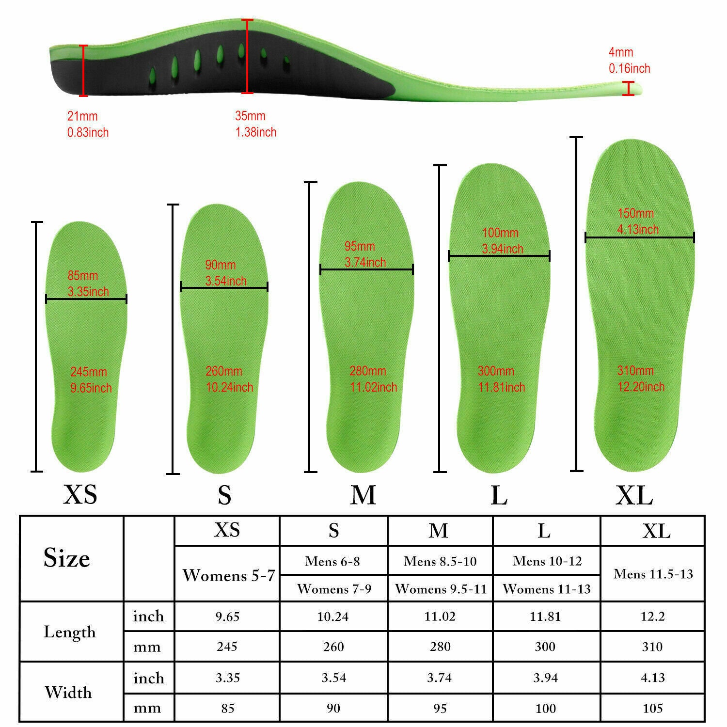 Orthotic Shoe Insoles Inserts Flat Feet High Arch Support For Plantar - Picture 17 of 17