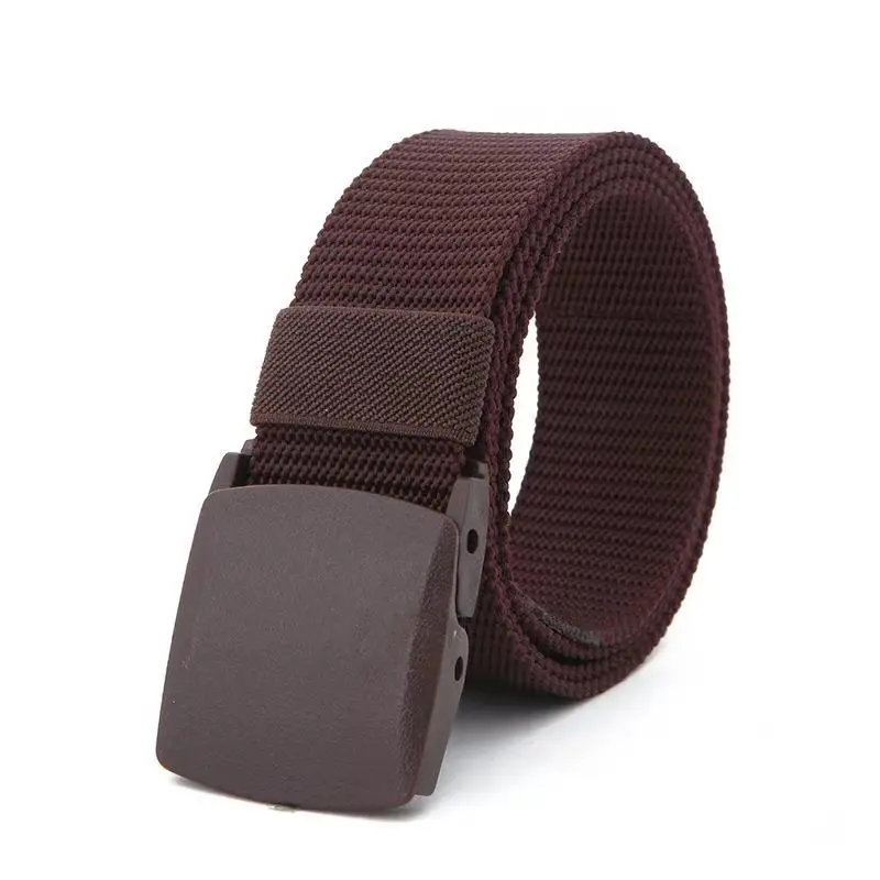 Cinturón de lona para hombre con hebilla de plástico cinturón táctico sin metal - Imagen 7 de 12