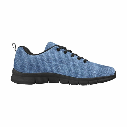 Womens Sneakers - Blue Denim Print Running Shoes